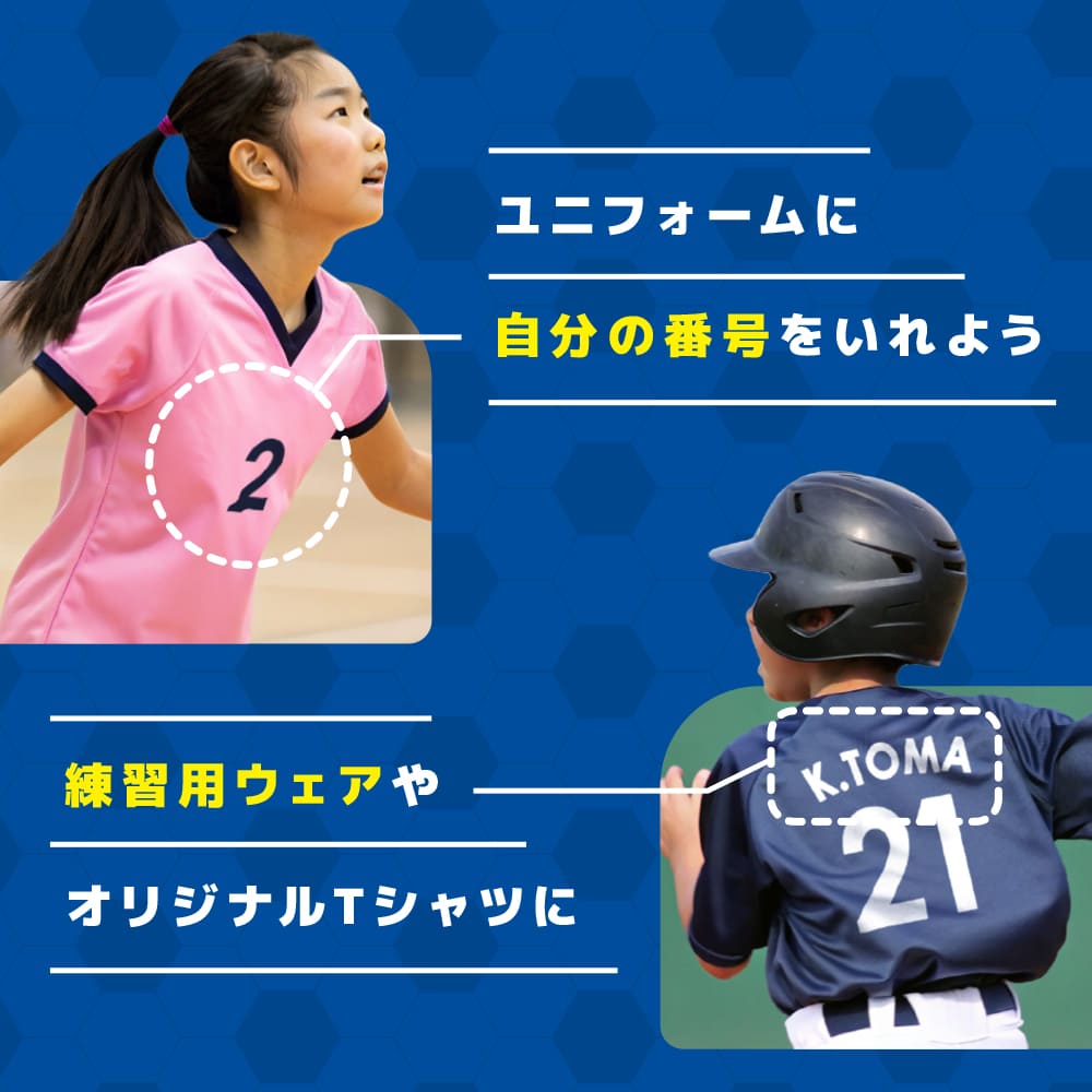 名前シール 背番号 オーダー ゼッケンフロッキー 布用 番号 名前 転写シール クラブ チーム アイロン 子供 キッズ サポーター お名前シール スポーツ 観戦 ユニフォーム オリジナル 野球 バスケ サッカー ナンバー 習い事 武道【 背番号 文字パーツ 】