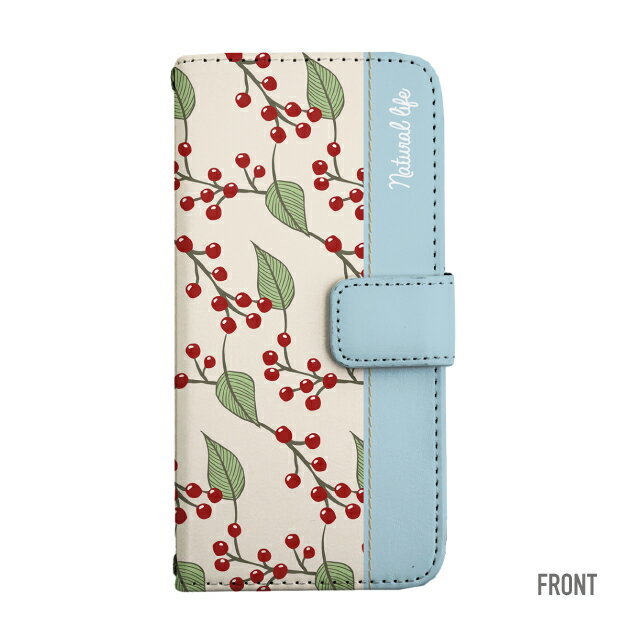 スマホケース 手帳型 iPhone7Plus スマホ カバー アイフォン おしゃれ アイフォンケース iPhone7Plusケース 北欧 ボタニカル バイカラー 南天 ナンテン