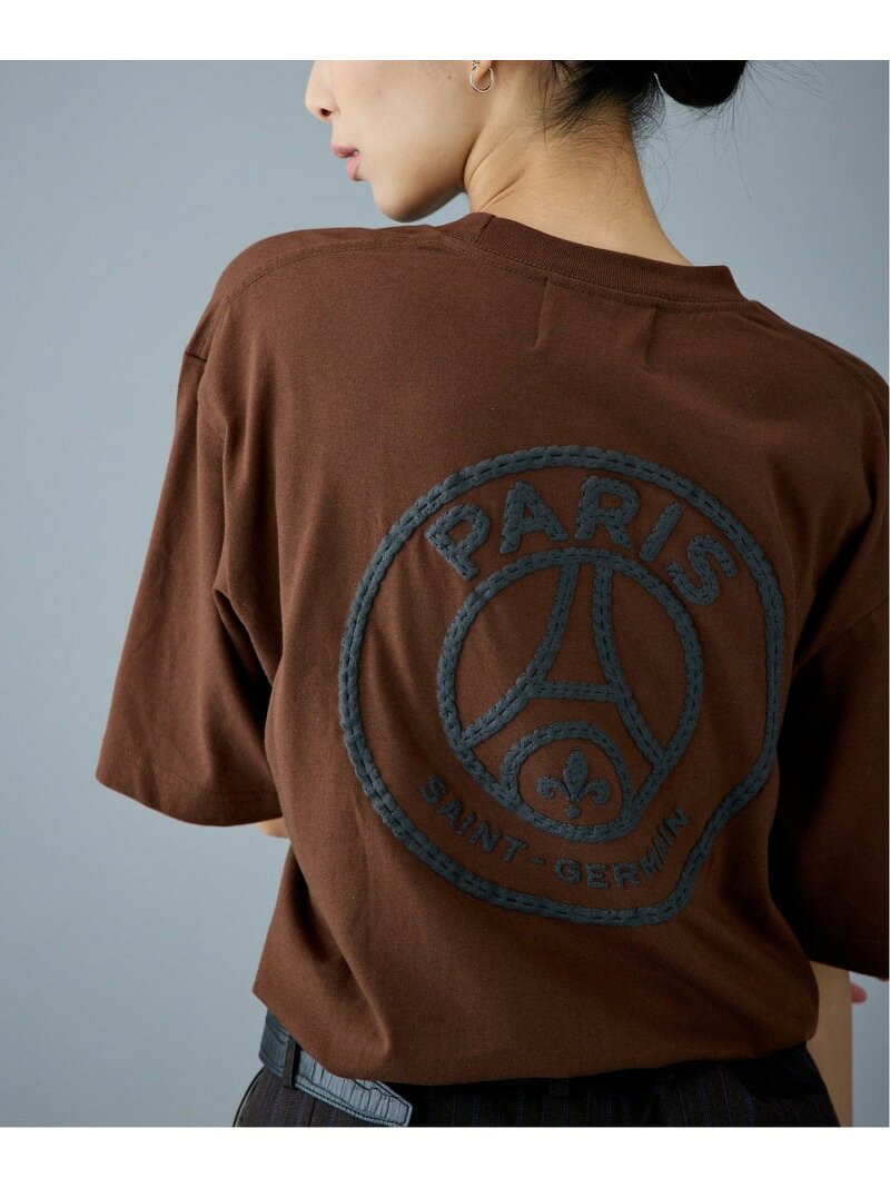  JP BACK EMBLEM TEE Paris Saint-Germain エディフィス トップス カットソー・Tシャツ ブラウン ホワイト ブラック