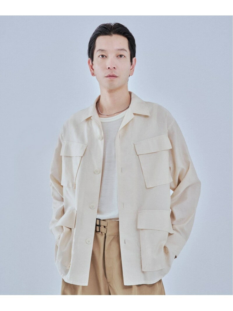 《予約》スーピマ ファティーグ ジャケット EDIFICE エディフィス ジャケット・アウター ミリタリージャケット ブラウン ブラック ベージュ【先行予約】*【送料無料】[Rakuten Fashion]