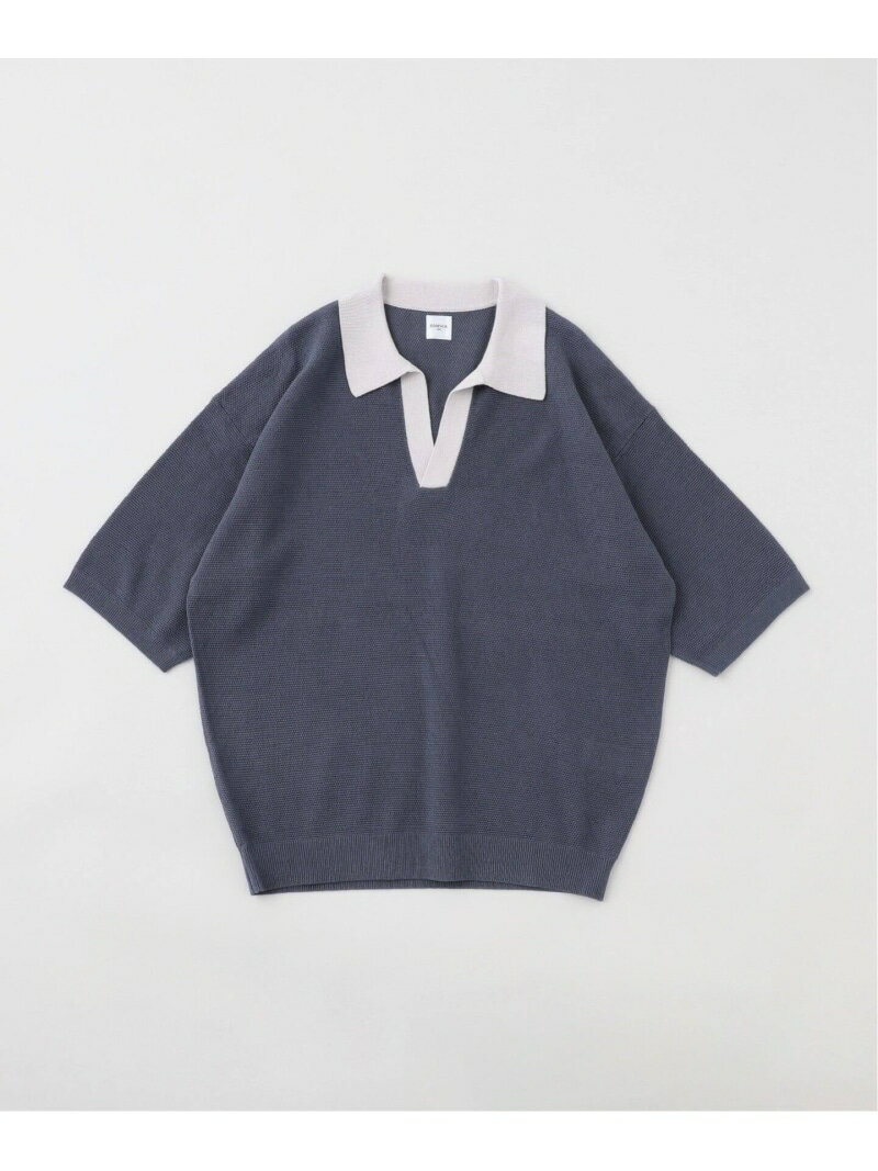 メッシュ ハーフスリーブ スキッパー EDIFICE エディフィス トップス ニット ブルー イエロー ブラック【送料無料】[Rakuten Fashion]のサムネイル