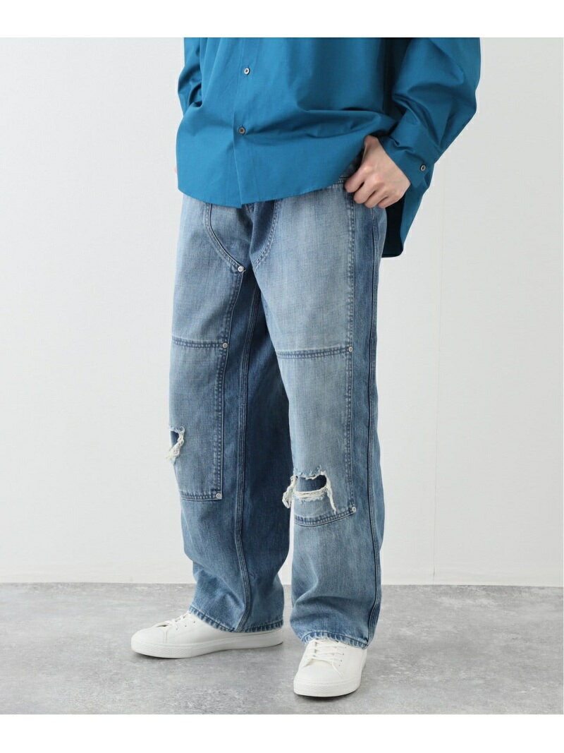 【SALE／30%OFF】【MARKAWARE / マーカウェア】DOUBLE KNEE PANTS DAMAGED EDIFICE エディフィス パンツ ジーンズ・デニムパンツ ネイビー【RBA_E】【送料無料】[Rakuten Fashion]