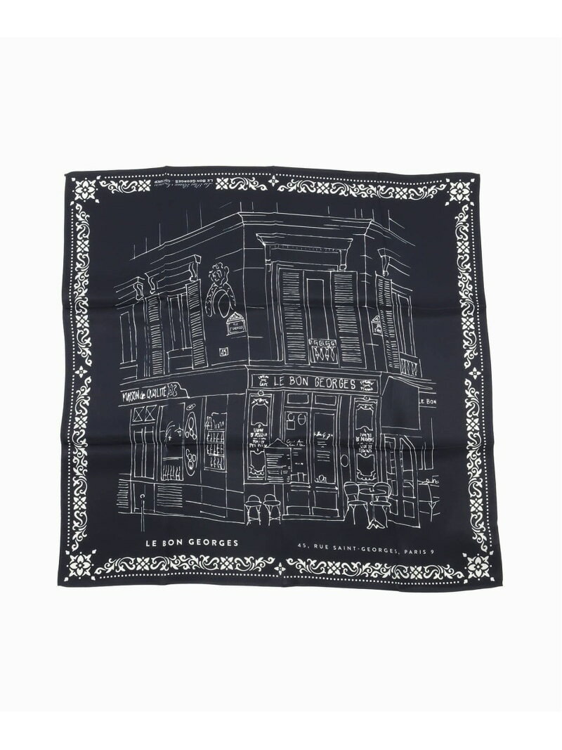 EDIFICEのGIFT SHOP (ギフトショップ) Le Bon George The Silk Bandana EDIFICE エディフィス ファッション雑貨 スカーフ・バンダナ ネイビー【送料無料】[Rakuten Fashion]｜アングル2