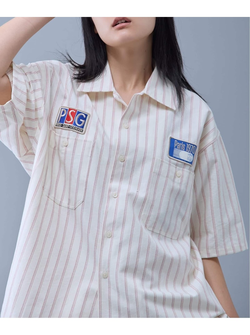 【Paris Saint-Germain / パリ・サン=ジェルマン】 JP 1970 Stripe Shirt Paris Saint-Germain エディフィス トップス シャツ・ブラウス ネイビー ピンク ホワイト【送料無料】[Rakuten Fashion]