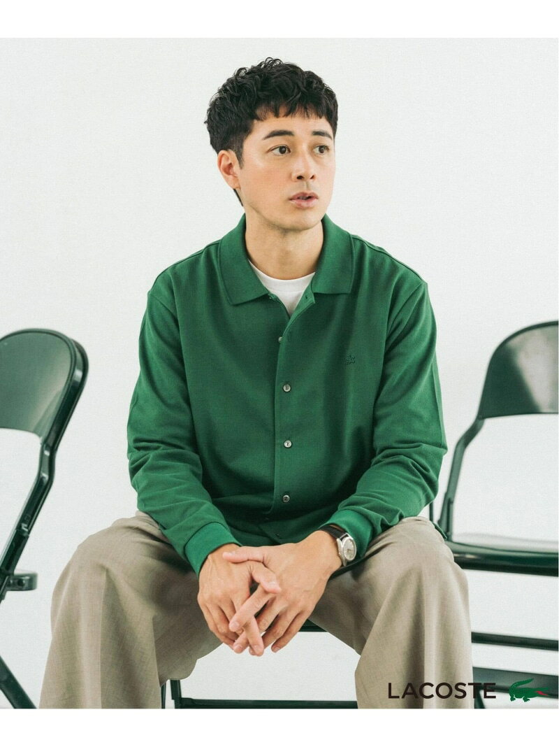【SALE／30%OFF】LACOSTE(ラコステ) 別注 フルオープン ロングスリーブポロシャツ EDIFICE エディフィス トップス カットソー・Tシャツ グレー ブラック グリーン【RBA_E】【送料無料】[Rakuten Fashion]