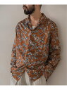 《予約》フラワーパターン オープンカラーシャツ EDIFICE エディフィス トップス シャツ・ブラウス ブラウン ブラック【先行予約】*【送料無料】[Rakuten Fashion]