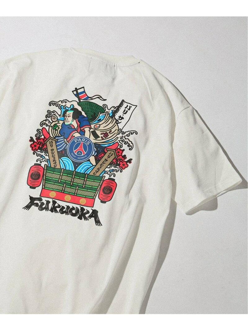 《追加》 FUKUOKA COLLAGETEE Paris Saint-Germain エディフィス トップス カットソー・Tシャツ ブラック ホワイト