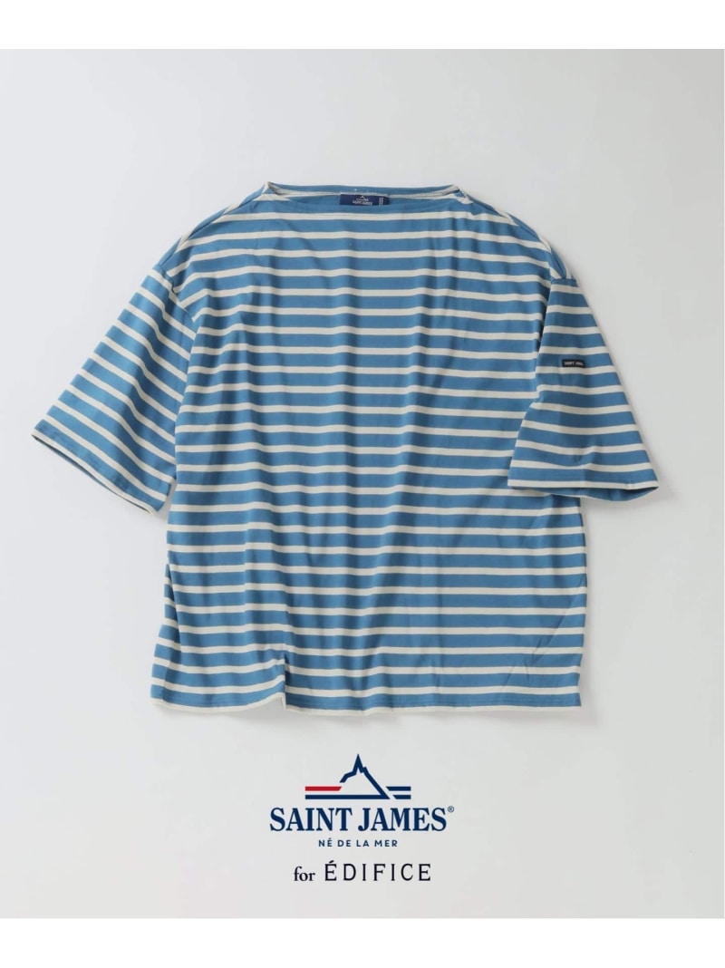 SAINT JAMES (セントジェームス) 別注 PIRIAC LOOSE / ピリアック ルーズ 417 EDIFICE フォーワンセブン エディフィス トップス カットソー Tシャツ ブルー ホワイト【送料無料】 Rakuten Fashion