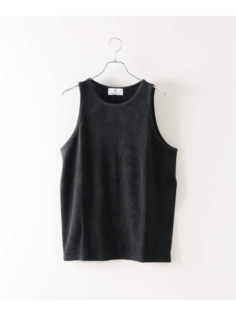 E. TanC(タンク) MICRO WAFFLE タンクトップ EDIFICE エディフィス トップス ノースリーブ・タンクトップ グレー ホワイト【送料無料】[Rakuten Fashion]