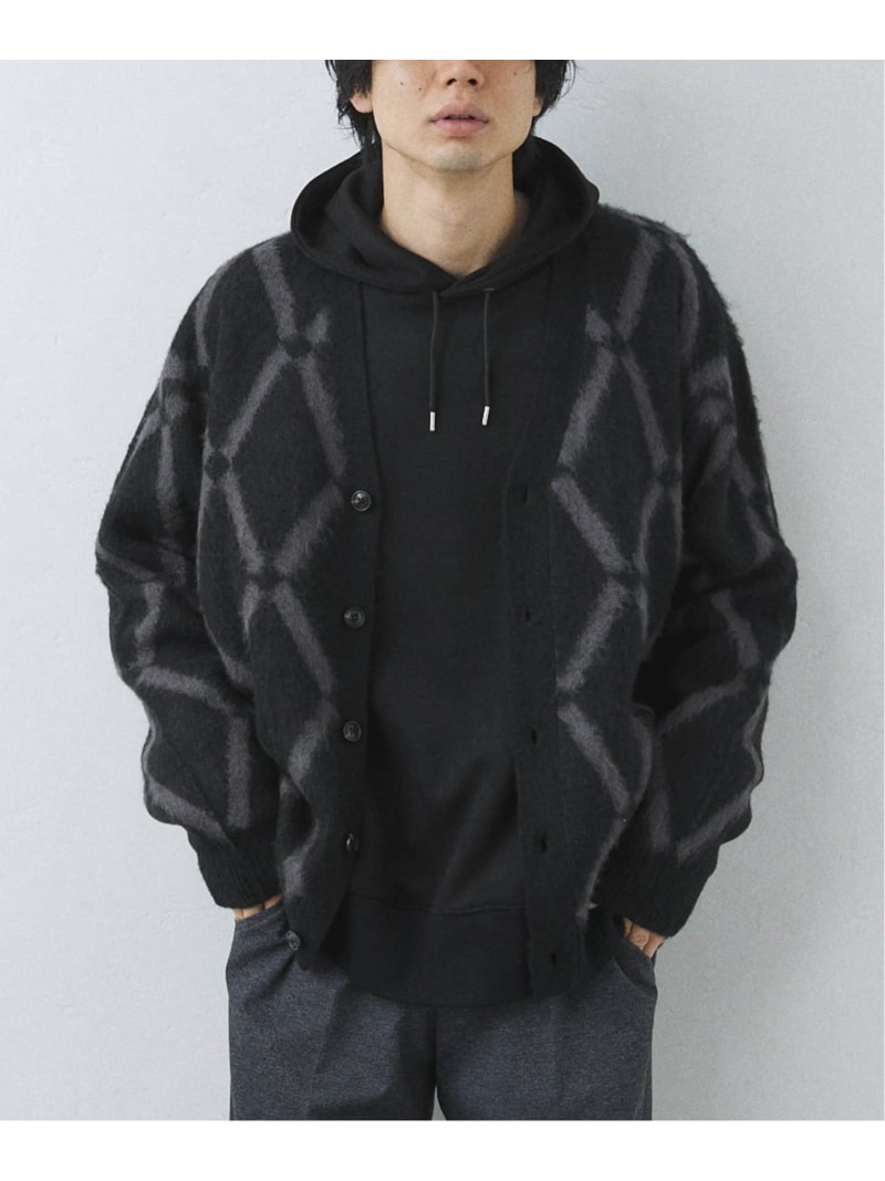 シャギージガラ カーディガン 417 EDIFICE フォーワンセブン エディフィス トップス カーディガン ブラック ベージュ ブルー レッド【送料無料】[Rakuten Fashion]のサムネイル