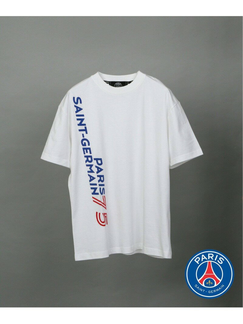 【SALE／40%OFF】【Paris Saint-Germain / パリサンジェルマン】NO75 Tシャツ EDIFICE エディフィス カットソー Tシャツ ホワイト ネイビー【RBA_E】【送料無料】[Rakuten Fashion]