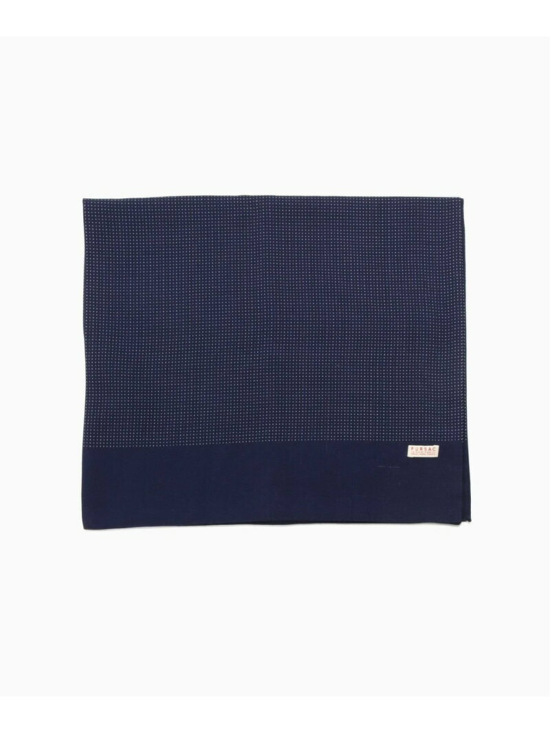 fursac (フルサック) Navy blue wool scarf with polka dot EDIFICE エディフィス ファッション雑貨 ス..