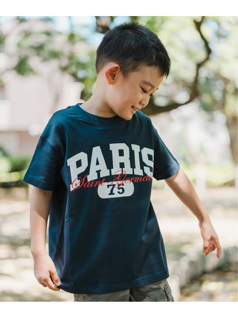 【Paris Saint-Germain】バーシティロゴプリント Tシャツ ※キッズサイズ Paris Saint-Germain エディフィス トップス カットソー・Tシャツ ホワイト ネイビー【送料無料】[Rakuten Fashion]