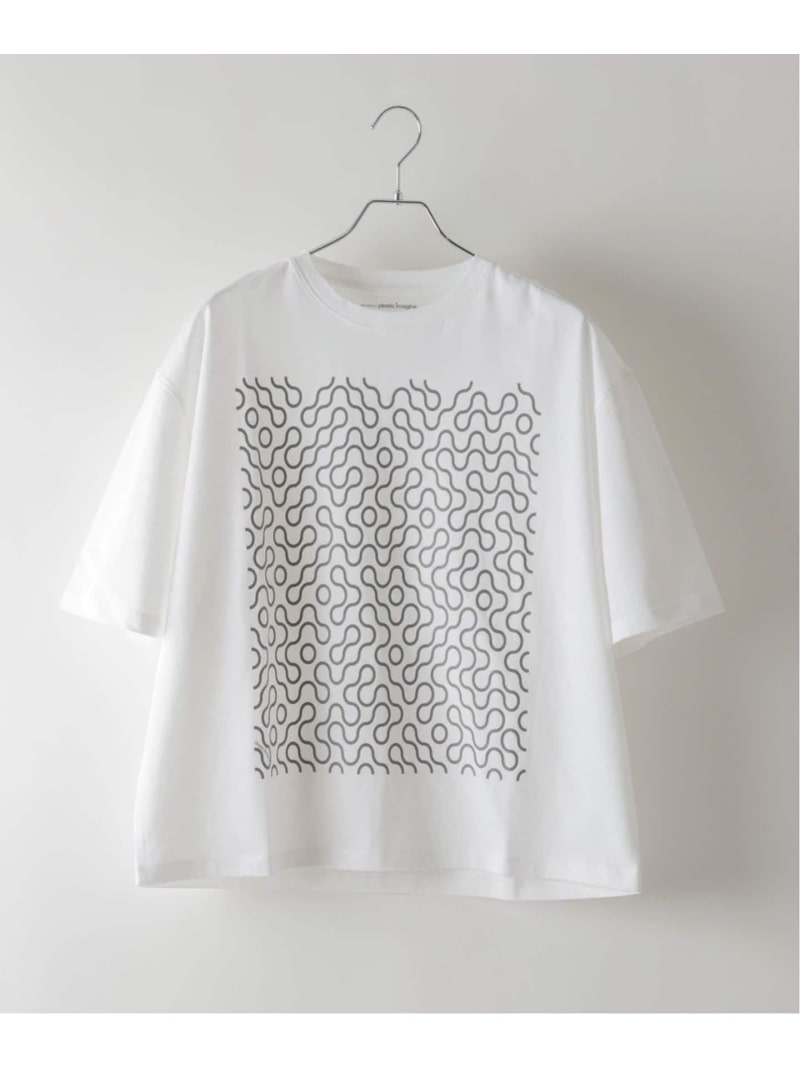 PLASTIC IMAGINE (プラスチックイマジン) 別注 Algowave Tシャツ EDIFICE エディフィス トップス カットソー・Tシャツ ホワイト ブラック【送料無料】[Rakuten Fashion]のサムネイル