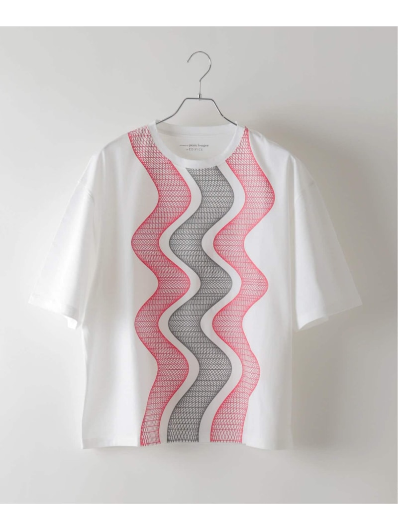 PLASTIC IMAGINE (プラスチックイマジン) 別注 3D wave Tシャツ EDIFICE エディフィス トップス カットソー・Tシャツ ホワイト レッド【送料無料】[Rakuten Fashion]のサムネイル