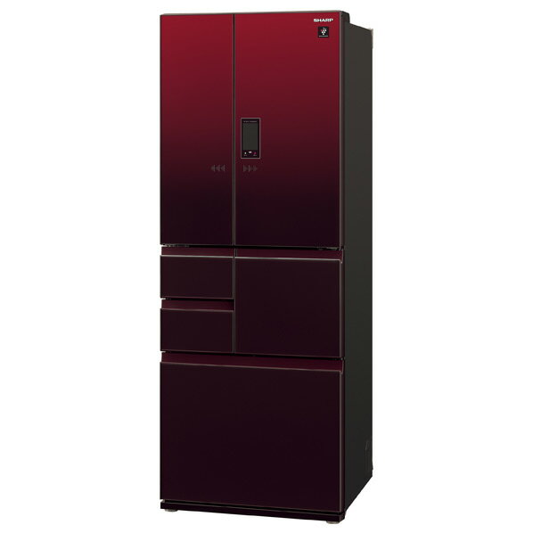 シャープ 502L 6ドアノンフロン冷蔵庫 プラズマクラスター グラデーションレッド SJAF50FR [SJAF50FR]【RNH】【JNSP】