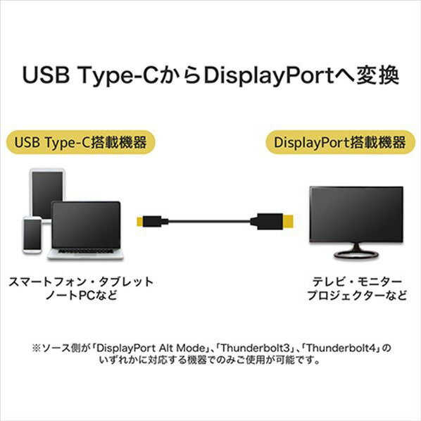 ホーリック USB Type C→Displayport変換ケーブル 1m UCDP10-759BB [UCDP10759BB] 2