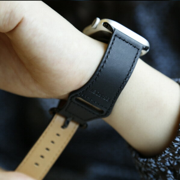 EGARDEN Apple Watch 42/41/40/38mm用バンド GENUINE LEATHER STRAP ブラック EGD20605AW [EGD20605AW]