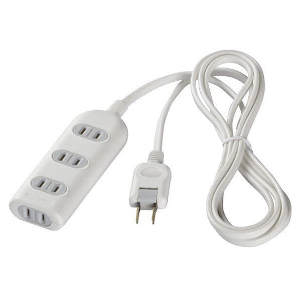 BUFFALO 2ピン式電源タップ(4個口・5m) ホワイト BSTAPST2450WH [BSTAPST2450WH]