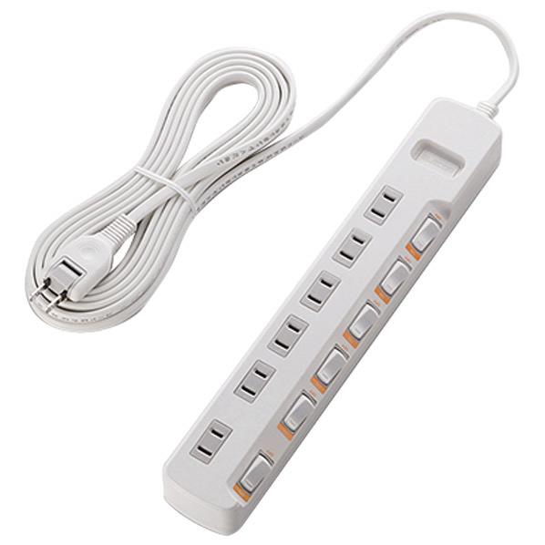 エレコム 無点灯個別スイッチ付 雷ガードタップ(6個口・5．0m) ホワイト T-K5B-2650WH [TK5B2650WH]【B..