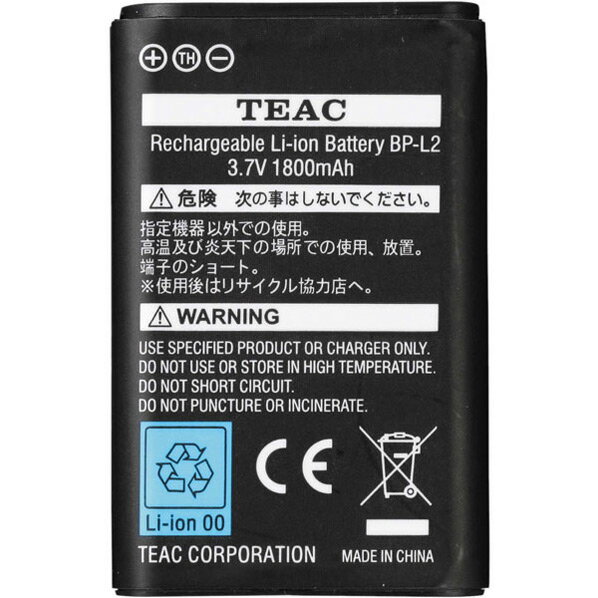 TEAC DR-100/DR-1/GT-R1用リチウムイオン充電池 TASCAM BP-L2 BPL2