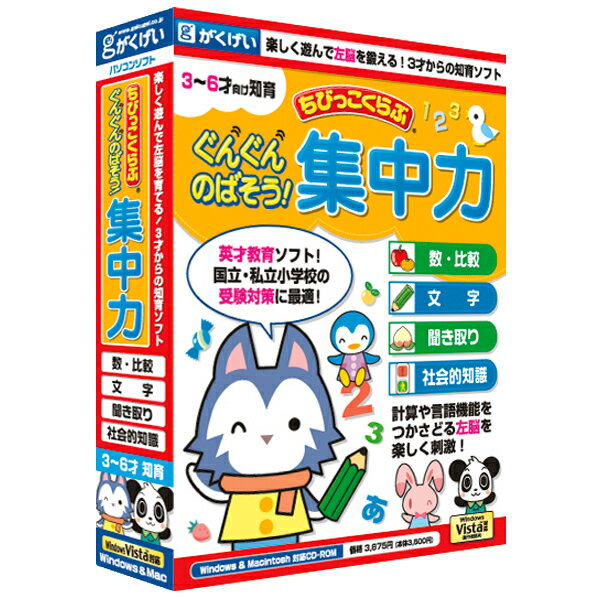 がくげい ちびっこくらぶ ぐんぐんのばそう!集中力(CD-ROM) グングンノバソウシユウチユウリヨクVHC 