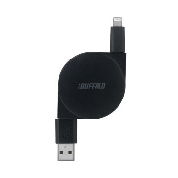 BUFFALO USB2．0ケーブル（A to ）巻き取りタイプ MFi認証モデル(0．6m) ブラック BSIPC07UL60BK [BSIPC07UL60BK]【RSPT】