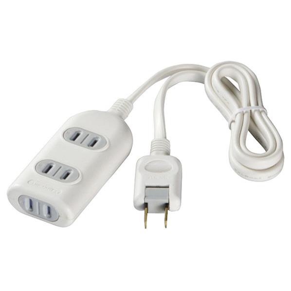 BUFFALO 2ピン式電源タップ シャッター付(3個口・5m) ホワイト BSTAPSH2350WH [BSTAPSH2350WH]【BLKP】