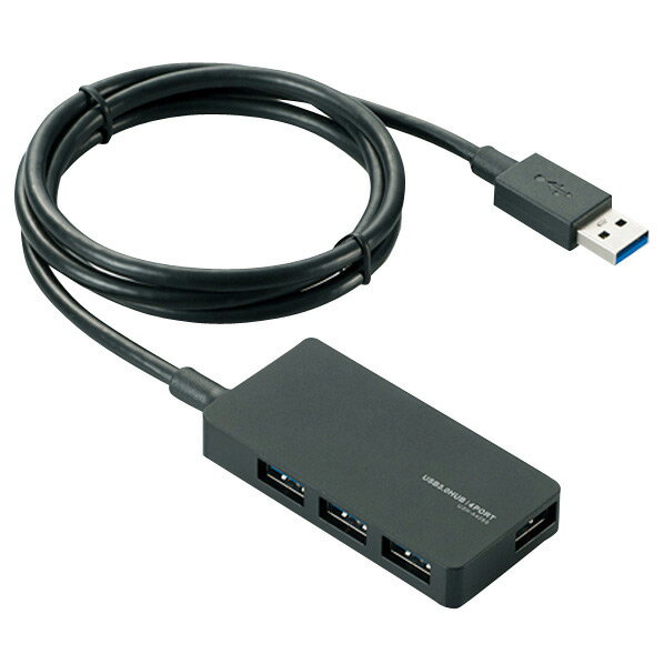 エレコム USB3．0対応ACアダプタ付き4ポートUSBハブ ブラック U3H-A408SBK [U3HA408SBK]