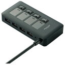 エレコム USB3．0対応個別スイッチ付き4ポートUSBハブ ブラック U3H-S409SBK U3HS409SBK 【MYMP】