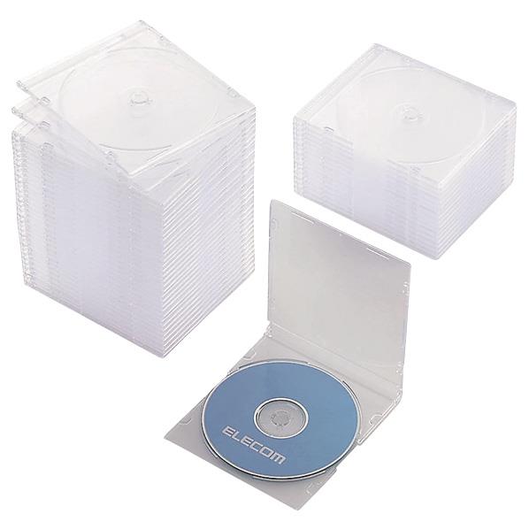 エレコム Blu-ray DVD CDケース スリム PS 1枚収納 50パック CCD-JSCS50シリーズ クリア CCD-JSCS50CR [CCDJSCS50CR]【JPSS】