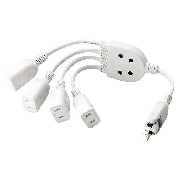 エレコム ACアダプタ用電源延長コード(4個口・0．2m) ホワイト T-ADR4WH [TADR4WH]【BLKP】