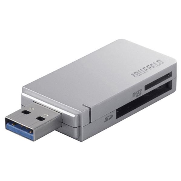 BUFFALO 高速カードリーダー/ライター USB3．0 ターボPC EX対応モデル シルバー BSCR26TU3SV BSCR26TU3SV