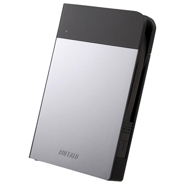 BUFFALO ICカード対応MILスペック耐衝撃ボディー防滴・防塵ポータブルHDD 1TB ミニステーション シルバー HD-PZN1.0U3-S [HDPZN10U3S]【MYMP】