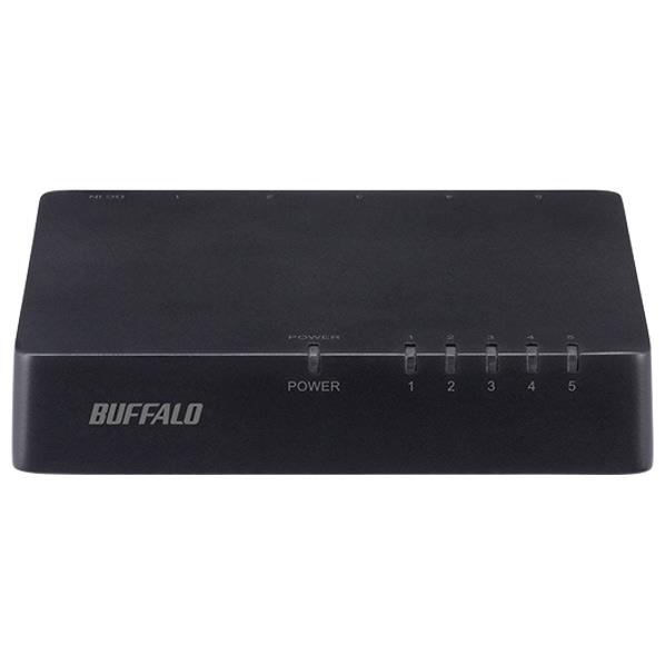 BUFFALO 10/100Mbps対応スイッチングHub プラスチック筐体/電源外付けモデル(5ポート) ブラック LSW4-TX-5EPL/BKD 