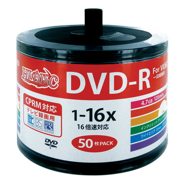 HI DISC ϿDVD-R 4.7GB 1-16®б CPRMб 󥯥åȥץб 50 HDDR12JCP50SB2 [HDDR12JCP50SB2]MAAP