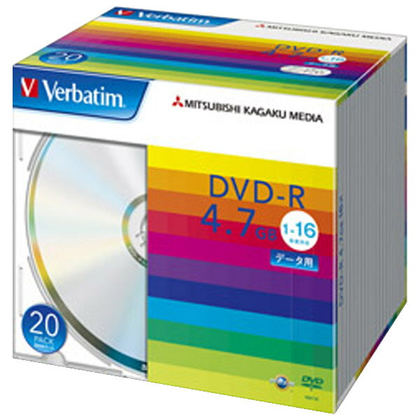 [Verbatim データ用DVD-R 4.7GB 1-16倍速 20枚入り DHR47J20V1] の商品説明高品質プラスチック基板と高度な成形技術がエラー発生率を抑制。自社製造の国産スタンパーによる安心設計。レーベル面に十分なタイトルスペースを確保。[Verbatim データ用DVD-R 4.7GB 1-16倍速 20枚入り DHR47J20V1]のスペック●用途:データ用●入り枚数:20枚●記憶メディア容量:4.7GB●タイプ:DVD-R●記録回数:1回のみ●対応倍速数:1-16倍速●ケース:5mmプラケース●製品寸法:W14.2×H12.5×D10.4cm●製品質量:1220g○返品不可対象商品