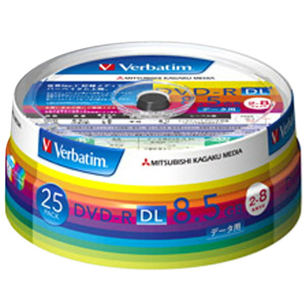 Verbatim データ用DVD-R DL 8.5GB 2-8倍速 インクジェットプリンタ対応 スピンドルケース 25枚入り DHR85HP25V1 DHR85HP25V1 【MYMP】