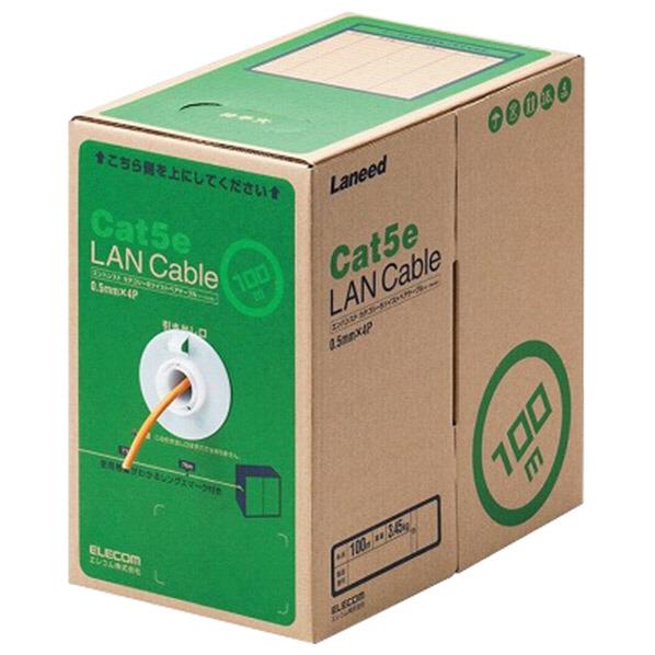 エレコム EU RoHS指令準拠 LANケーブル(Cat5e 単線) 100m オレンジ LD-CT2/DR100/RS [LDCT2DR100RS]【JMSP】(2)