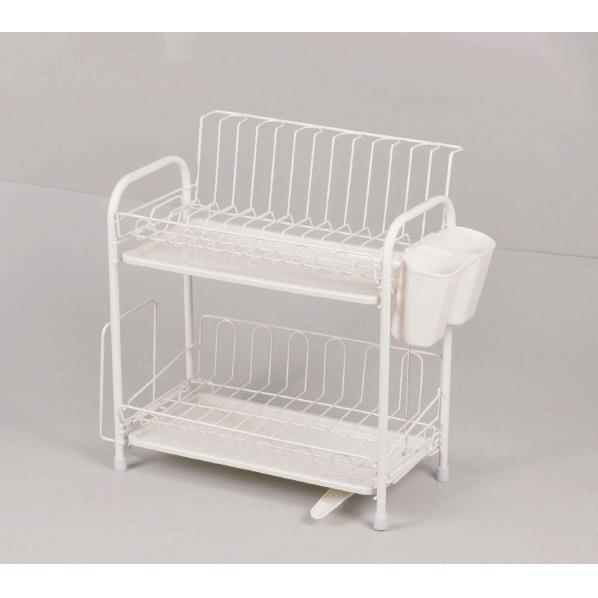 パール金属 アレスタ 水切りラックスリム2段(水が流れるトレー) HB1858 [HB1858]