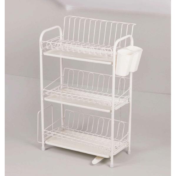 パール金属 アレスタ 水切りラックスリム3段(水が流れるトレー) HB1860 [HB1860]