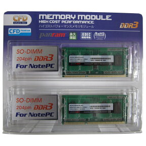 CFD ノート用PCメモリ(4GB×2) Panram W3N1600PS-4G [W3N1600PS4G]【AMUP】