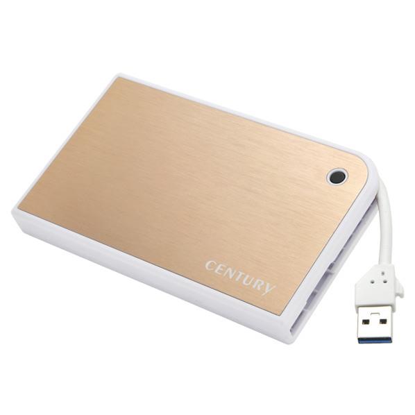 センチュリー HDD/SSDケース MOBILE BOX ゴールド&ホワイト CMB25U3GD6G [CMB25U3GD6G]