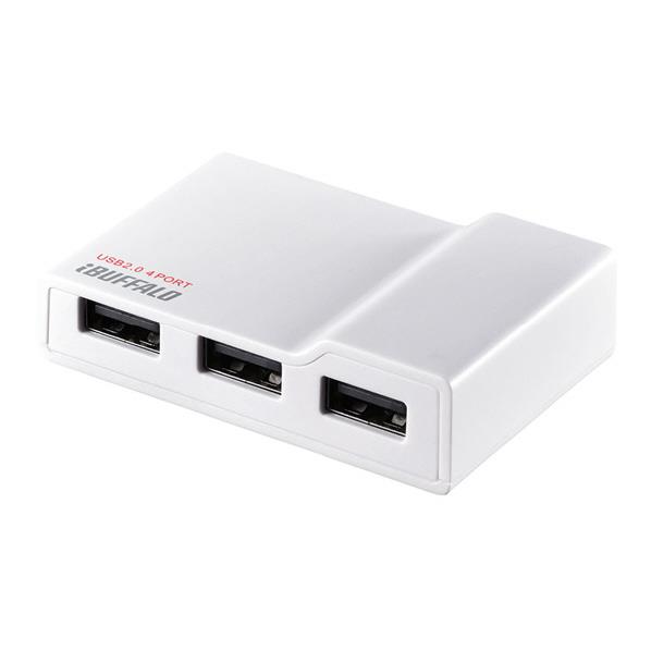 BUFFALO USB2．0 PC/TV対応 セルフパワーハブ(4ポート) ホワイト BSH4A11WH [BSH4A11WH]