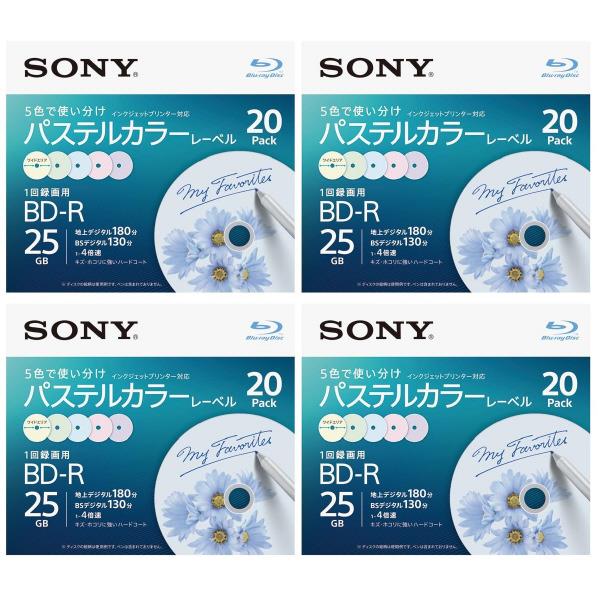 SONY 録画用25GB 1層 1-4倍速対応 BD-R追記型 ブルーレイディスク 20枚入り 4個セット 20BNR1VJCS4P4 [20BNR1VJCS4P4]