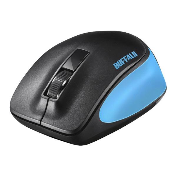 BUFFALO 無線 BlueLED 3ボタン プレミアムフィットマウス ブルー BSMBW300MBL 