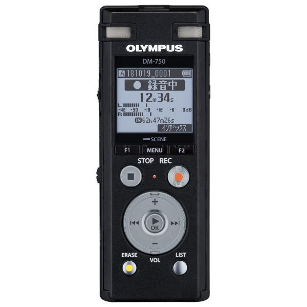 オリンパス ICレコーダー(4GB) Voice Trek シリーズ ブラック DM-750 BLK DM750BLK 【RNH】