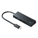 [サンワサプライ USB Type C ハブ USB-3TCH7BK]の商品説明●USB Type-Cコネクタ採用で、Type-Cポートを搭載したパソコンなどで使用できます。●USB3.1 Gen1×1ポート、USB2.0×3ポートのコンボハブです。●ワイヤレスマウスのレシーバーなどUSB3.0が必要ない機器と併用するのに最適です。●USB3.1 Gen1ポートはスーパースピードモード(5Gbps)[規格値]に対応しています。●USB2.0ポートにUSB2.0機器を接続していても、USB3.1 Gen1ポートはスーパースピードモードで動作可能です。●USB3.0/2.0/1.1規格との互換性がありますので従来のUSB2.0ポートを搭載したパソコンでも使用が可能です。●AC電源不要のバスパワータイプです。 ●コンパクトで持ち運びに便利なサイズです。●ケーブル直付けなのでケーブルをなくす心配がありません。●※本製品の最大転送速度はUSB3.1 Gen1(5Gbps)[理論値]になります。●※本製品はUSB3.1 Gen1に対応しておりますがUSB3.1 Gen1の理論値(5Gbps)の転送速度を保証するものではありません。●※本製品のUSB AポートにはUSB2.0/1.1規格の機器を接続できますが、転送速度はUSB2.0/1.1の転送速度になります。●※本製品はUSBハブですが、すべてのUSB機器に接続、動作を保証できるものではありません。[サンワサプライ USB Type C ハブ USB-3TCH7BK]のスペック●インターフェース規格:USB仕様 Ver.3.1(USB Ver3.0/2.0/1.1上位互換)●通信速度:5Gbps(USB3.1 Gen1)/480Mbps/12Mbps/1.5Mbps(理論値)●コネクタ:USB3.1 Gen1 Aコネクタ メス×1(ダウンストリーム)、USB2.0 Aコネクタ メス×3(ダウンストリーム)、USB Type-Cコネクタ オス×1(アップストリーム)●電源:バスパワー●供給電流:最大850mA(全4ポート合計) ●ケーブル長:約15cm●寸法:約W11.14×H1.05×D3.47cm●質量:約39.2g○返品不可対象商品