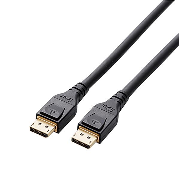 [エレコム DisplayPort 1．4対応ケーブル 3．0m CAC-DP1430BK]の商品説明●DisplayPort(TM)端子搭載のパソコンなどと、ディスプレイなどを接続し、映像信号と音声信号を伝送できるDisplayPort(TM)ケーブルです。●DisplayPort規格Ver1.4認証済みの正規認証ケーブルです。●1本のケーブルで、非圧縮デジタルハイビジョン映像信号とマルチチャンネルデジタル音声(サラウンド)信号の伝送、制御信号の双方向通信が可能です。●従来バージョンの伝送速度の1.5倍速となる、最大32.4Gbpsの高速伝送が可能です。(DisplayPort規格Ver1.2aとの比較)。●8K4Kの映像を伝送可能です。●パソコン側の1つのDisplyPort(TM)端子から、複数のディスプレイへの映像出力ができるマルチストリーム機能に対応しています。※接続可能なディスプレイの台数は、機器の仕様により異なります。●デジタルコンテンツの不正コピーを防止する著作権保護技術であるDPCPやHDCPに対応しています。●明暗差を活かした立体感のある映像を伝送することができるHDRに対応しています。●ビデオインターフェイスの圧縮規格であるDSCに対応しています。●サビなどに強く信号劣化を抑える金メッキピン・金メッキコネクタを採用しています。●外部ノイズの干渉から信号を保護する3重シールドケーブルを採用しています。●EUの「RoHS指令(電気・電子機器に対する特定有害物質の使用制限)」に準拠した環境にやさしい製品です。●下位互換が可能なので、DisplayPort規格Ver1.4に対応していないパソコン・機器でもそのまま接続可能です。[エレコム DisplayPort 1．4対応ケーブル 3．0m CAC-DP1430BK]のスペック●対応映像出力機器:DisplayPort端子を搭載したパソコン・AV機器等●対応映像表示機器:DisplayPort端子を搭載したディスプレイ・プロジェクター等●対応解像度:8K4K(UHD7680×4320)/60p●コネクタ形状:DisplayPort(オス)-DisplayPort(オス)●データレート:最大32.4Gbps●規格:DisplayPort規格Ver1.4認証済(DPCP/HDCP対応)●環境配慮事項:EU RoHS指令準拠●プラグメッキ仕様:金メッキピン・金メッキコネクタ●シールド方法:3重シールド●ケーブル太さ:7.5mm●ケーブル長:3.0m○返品不可対象商品