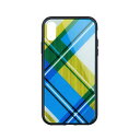 トリニティ iPhone XR [GLASSICA] 背面ガラスケース(Pattern) ブルーチェック TR-IP18M-GCP-BC [TRIP18MGCPBC]